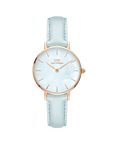 Daniel Wellington Petite 28 Blue Leather & Rose Gold Mother of Pearl Watch