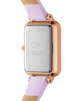 Daniel Wellington Quadro Purple Leather & Rose Gold Mother of Pearl Watch