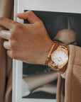 Daniel Wellington Iconic Link 36 Rose Gold & White Watch