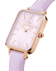 Daniel Wellington Quadro Purple Leather & Rose Gold Mother of Pearl Watch